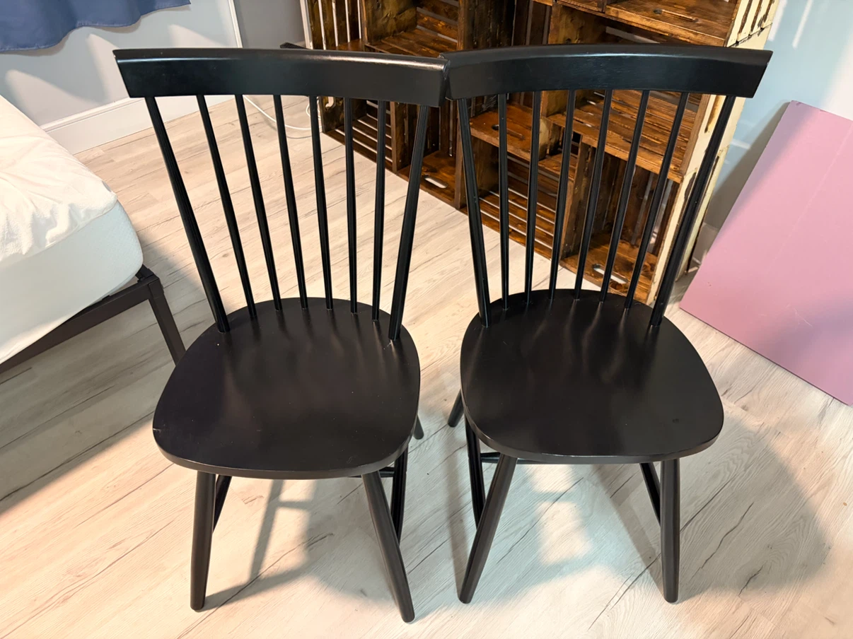 Two Black Spindle Chairs
