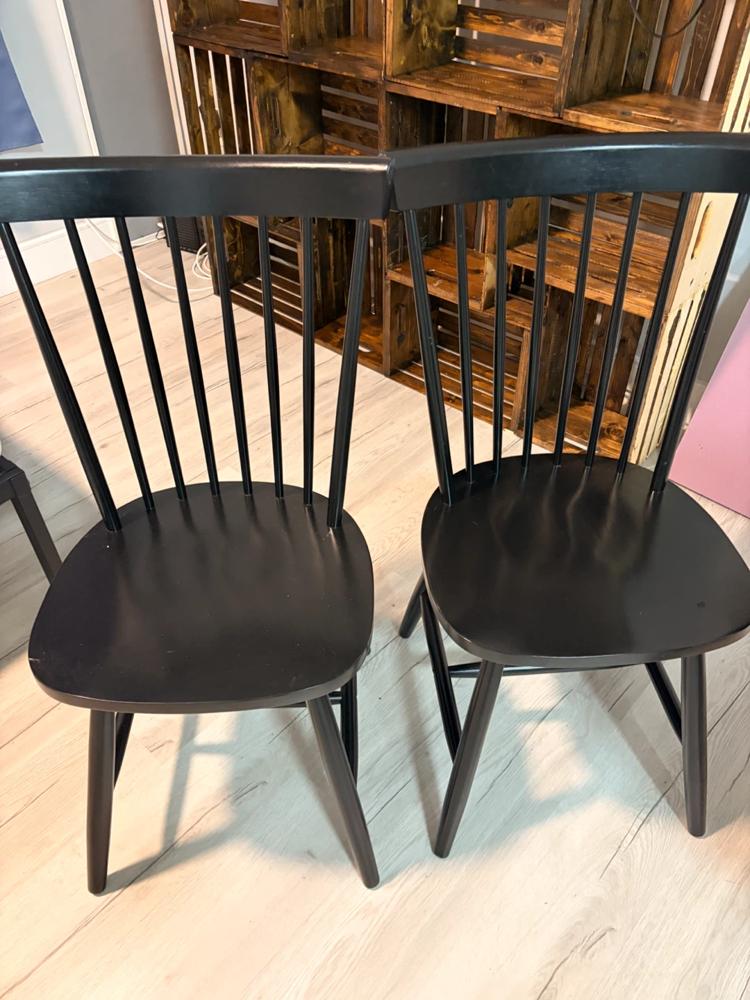 Two Black Spindle Chairs - photo 2