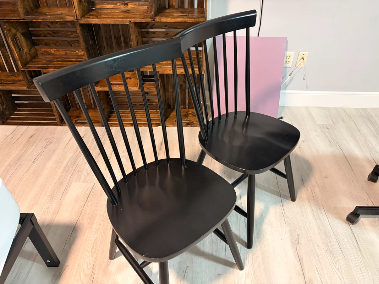 Two Black Spindle Chairs - photo 3