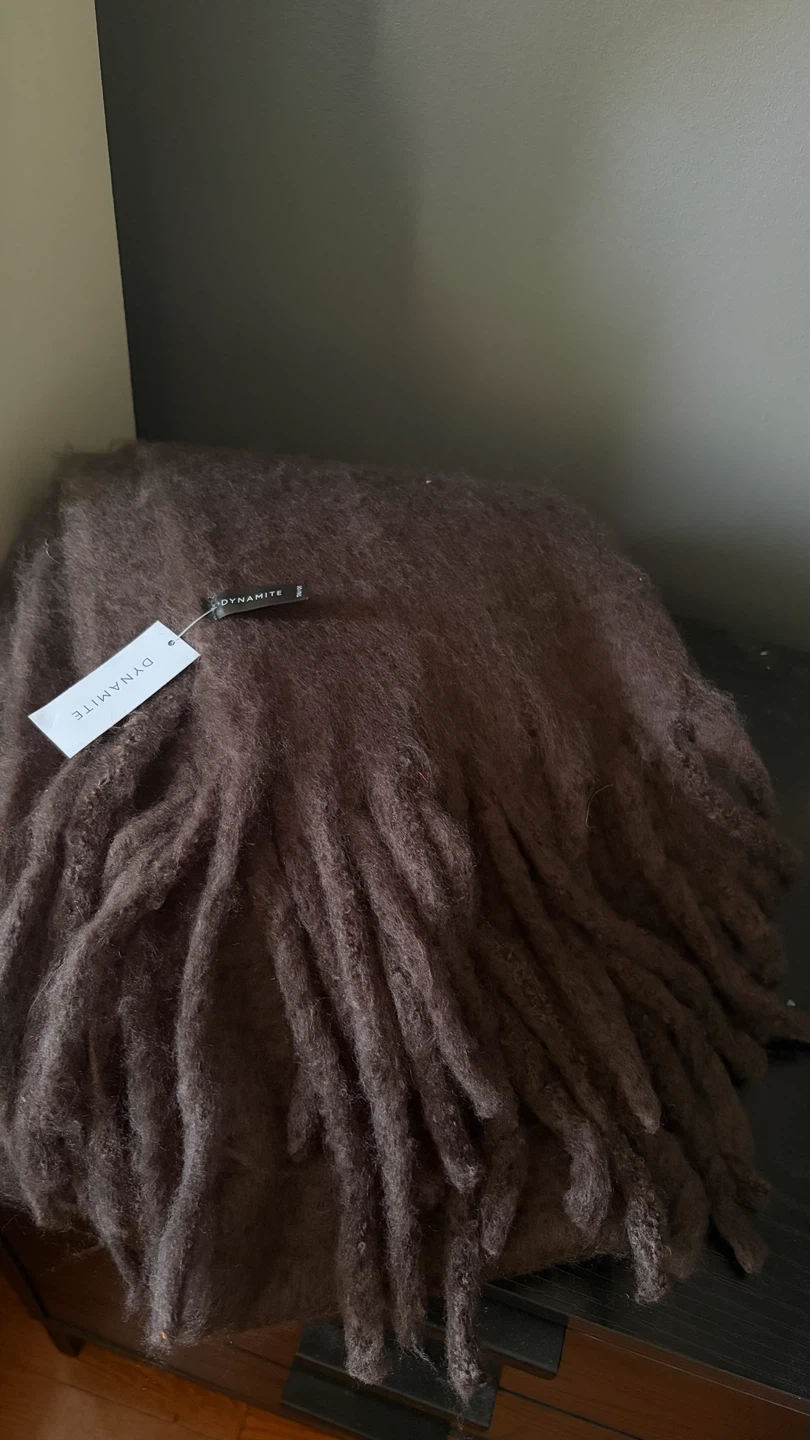 Dynamite Oversized Fringed Scarf - Brown - photo 2
