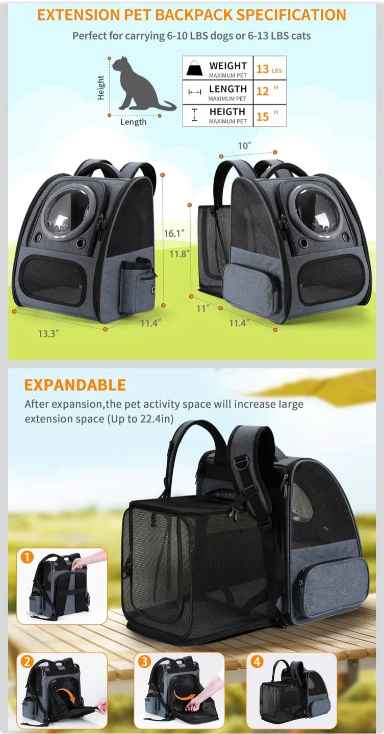 Expandable Pet Carrier Backpack - photo 2