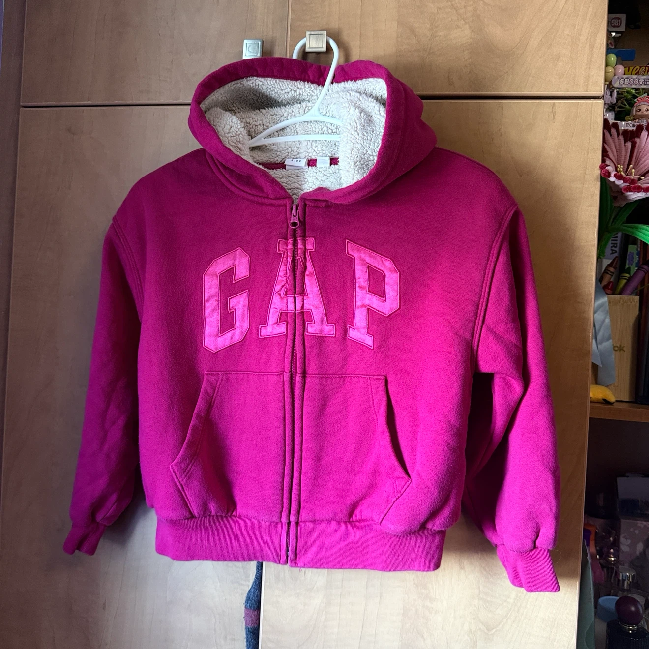 GAP Kids Sherpa-Lined Zip Hoodie, Pink, Size M (8) - photo 2