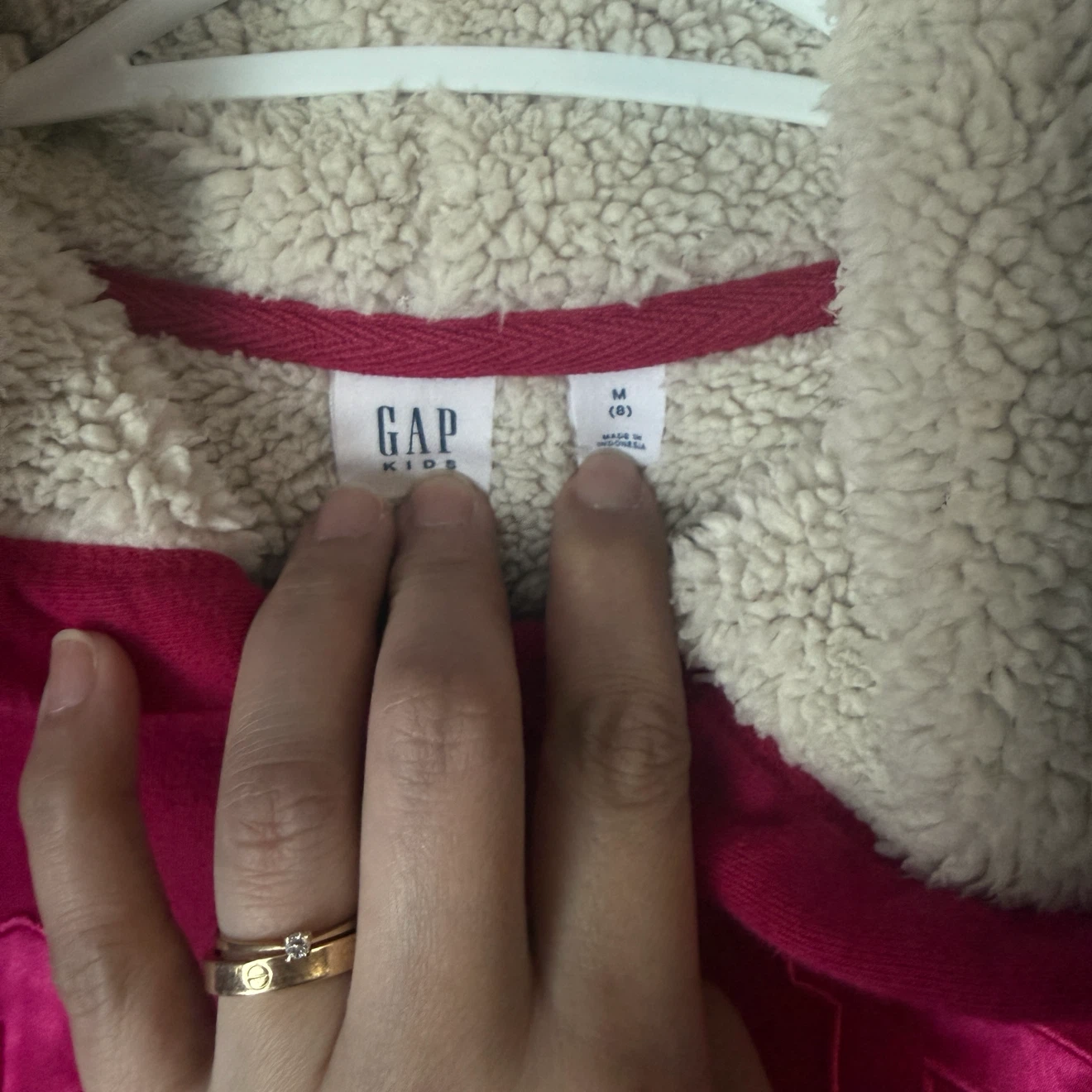 GAP Kids Sherpa-Lined Zip Hoodie, Pink, Size M (8) - photo 3