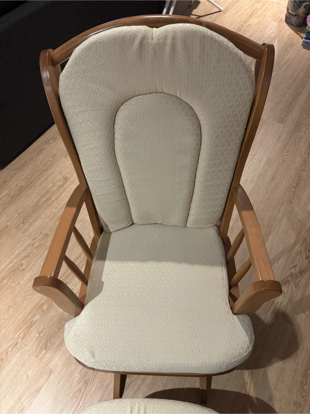 Wooden Glider Rocking Chair with Ottoman - photo 2