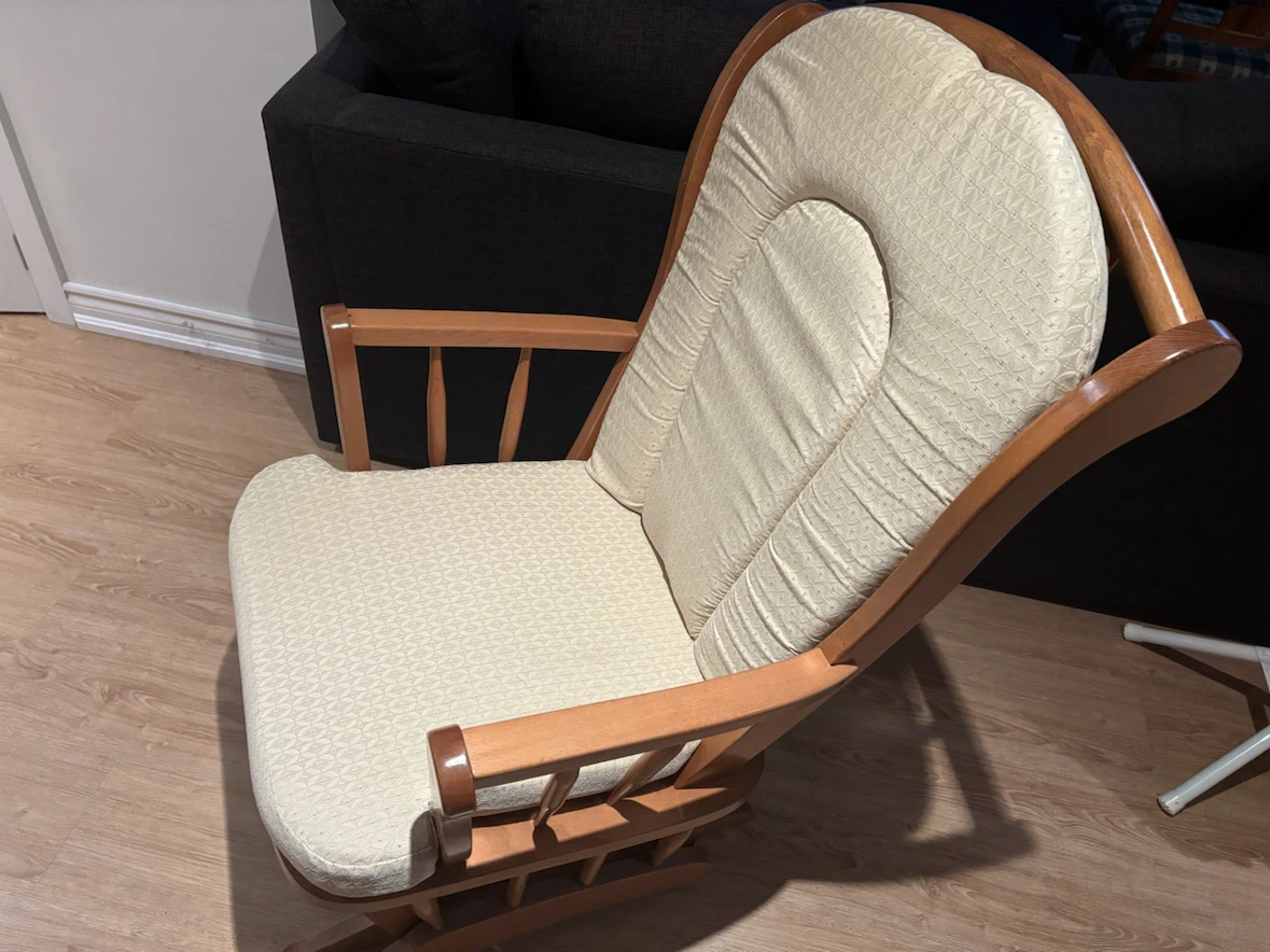 Wooden Glider Rocking Chair with Ottoman - photo 4