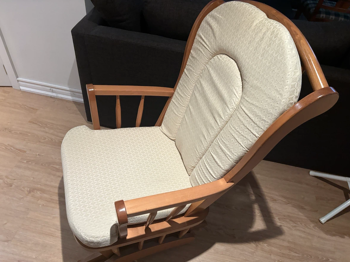 Wooden Glider Rocking Chair with Ottoman - photo 5