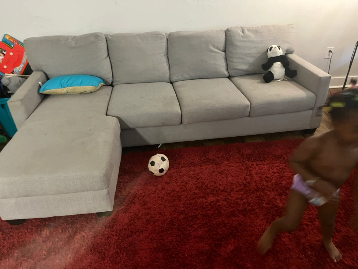 A Complete Set: Grey Sectional Sofa, 3-Seat, 2 Single-Seat Sofas - photo 2