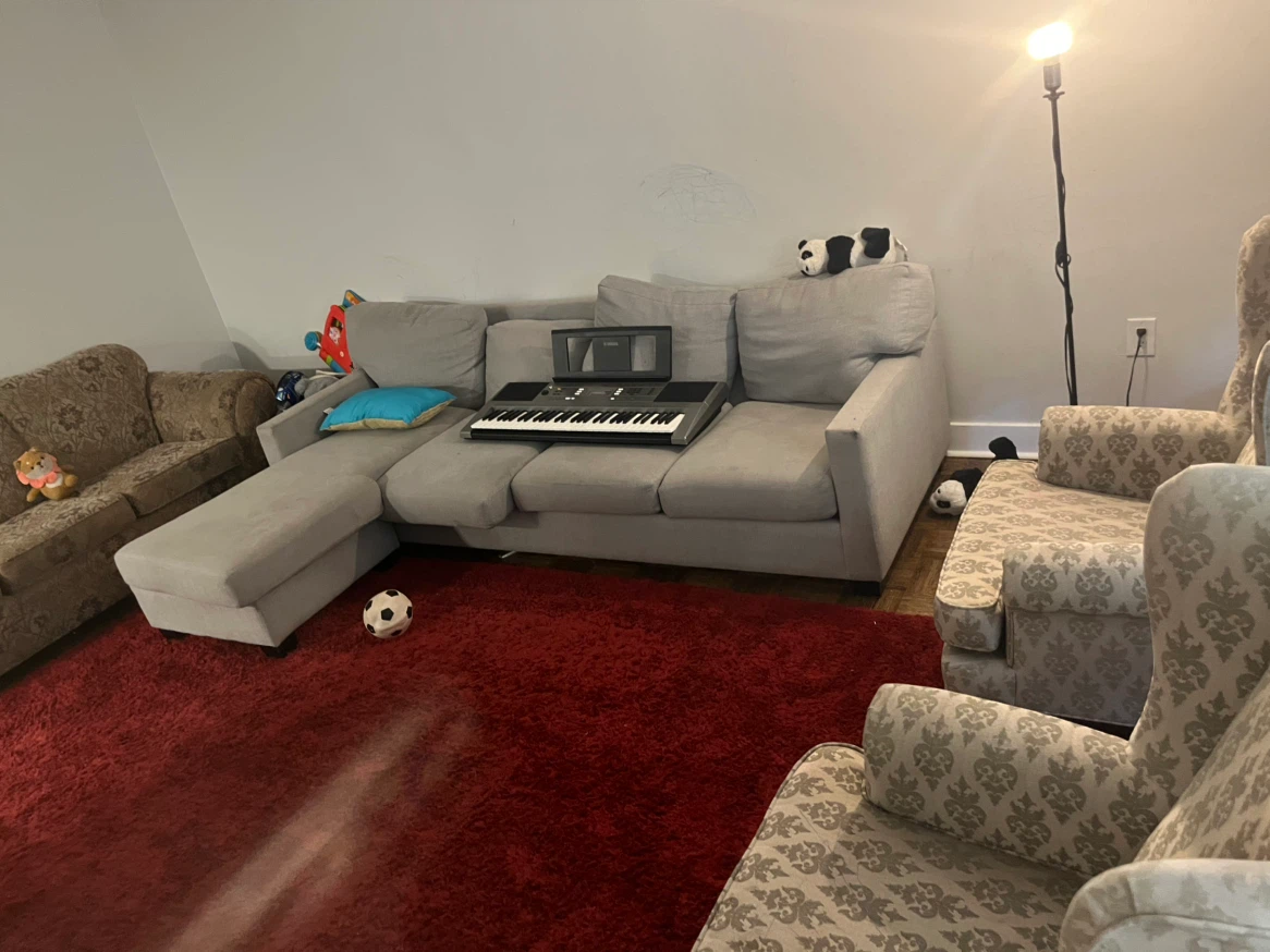 A Complete Set: Grey Sectional Sofa, 3-Seat, 2 Single-Seat Sofas - photo 3