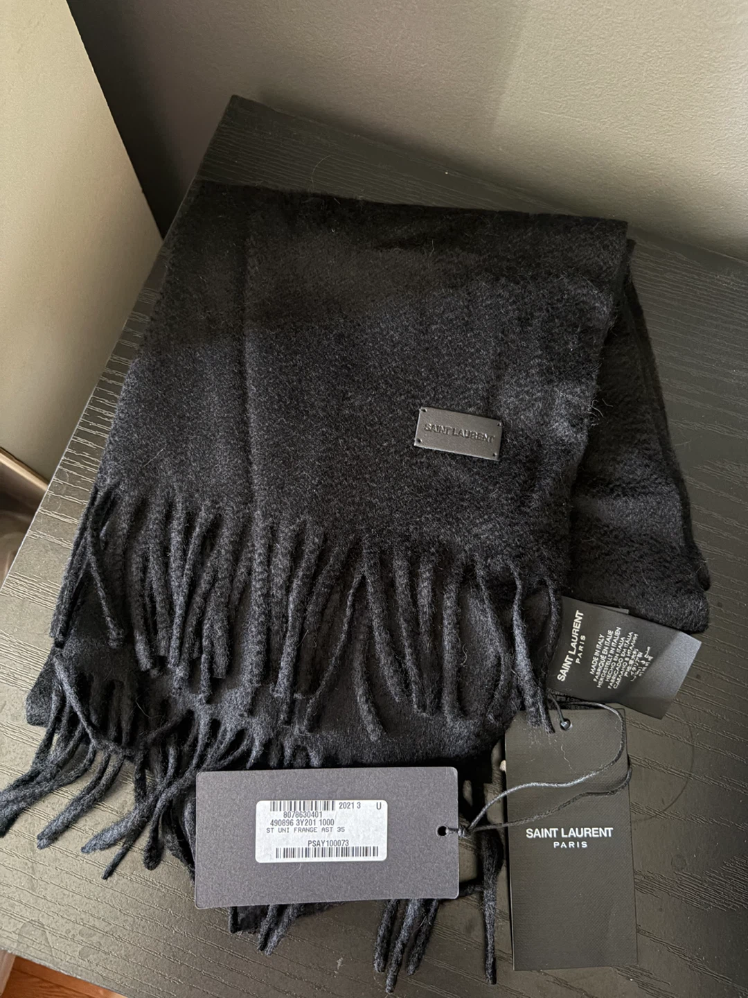 Saint Laurent Black Fringe Scarf - photo 2