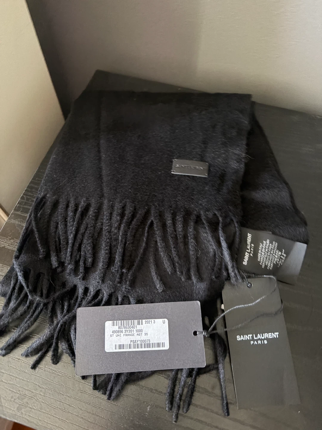 Saint Laurent Black Fringe Scarf - photo 3