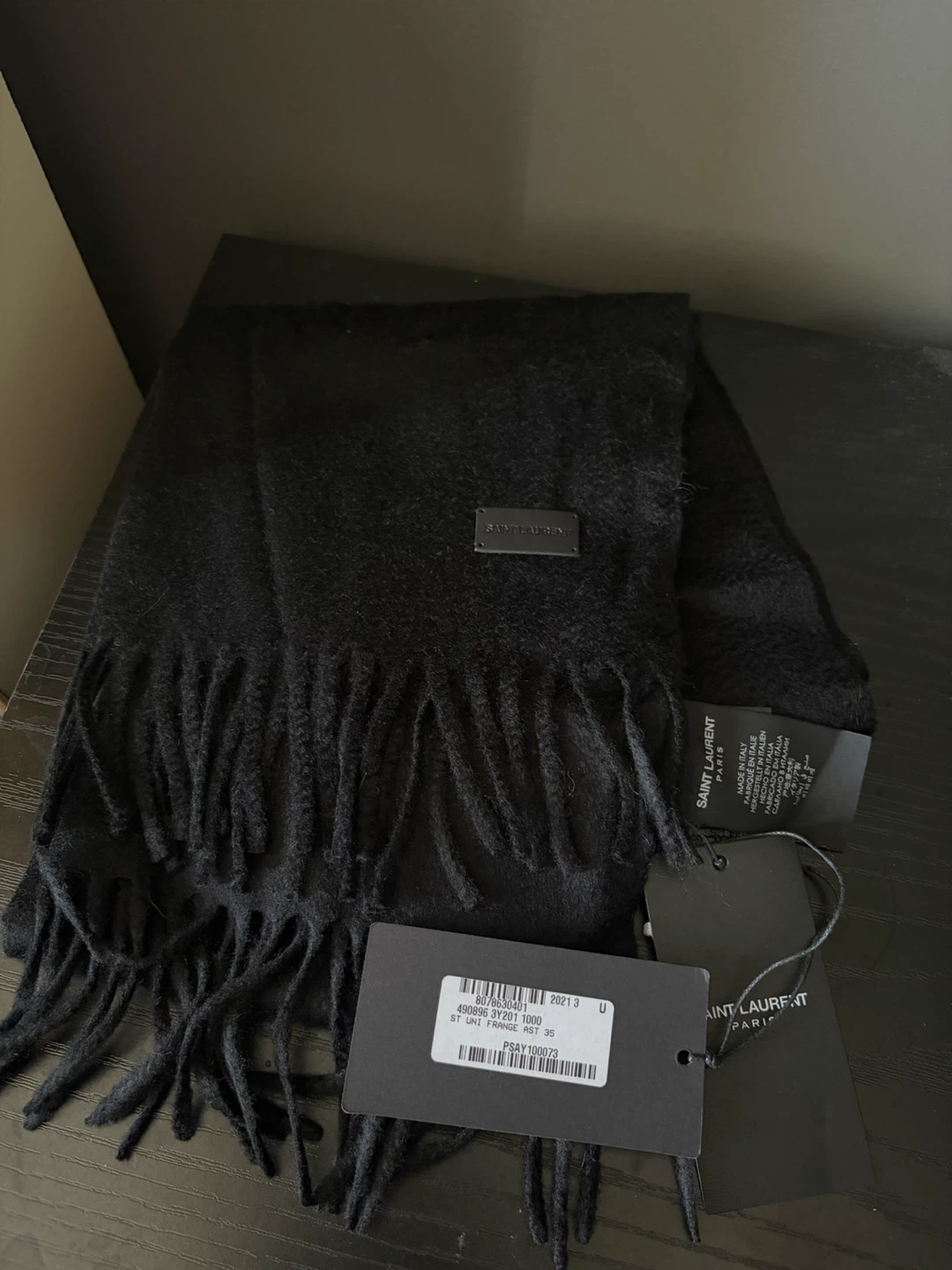 Saint Laurent Black Fringe Scarf - photo 4