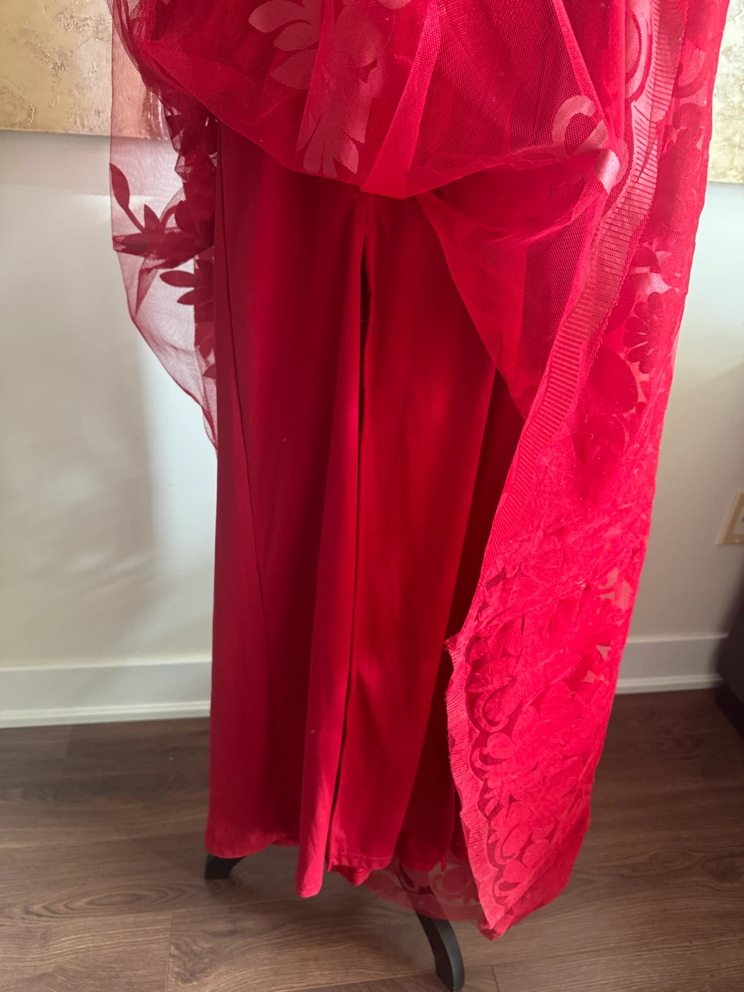 ❤️ Elegant Long Red Lace Dress – Luxxel, Size M - photo 3