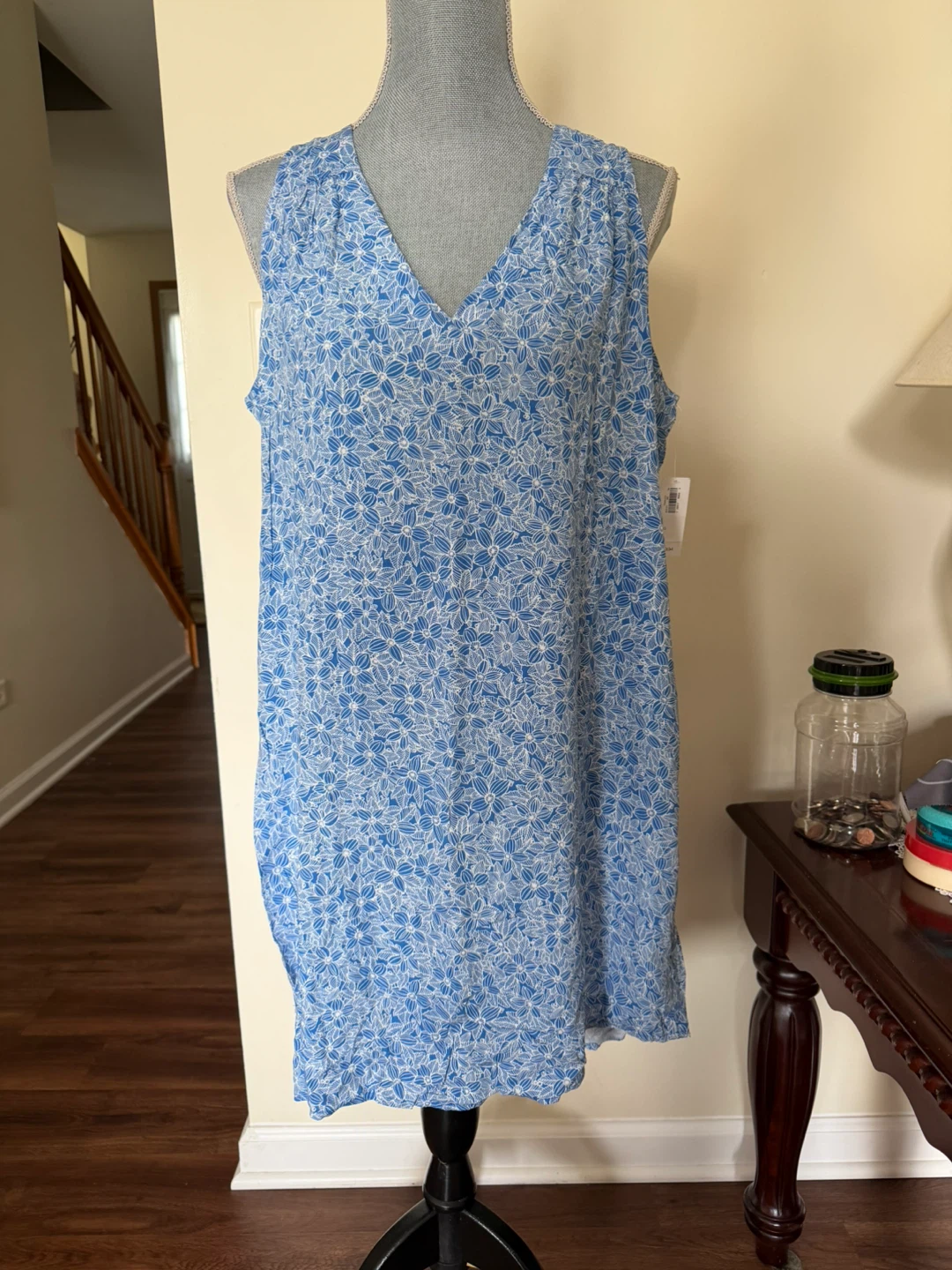 Old Navy Blue Floral Tank Dress