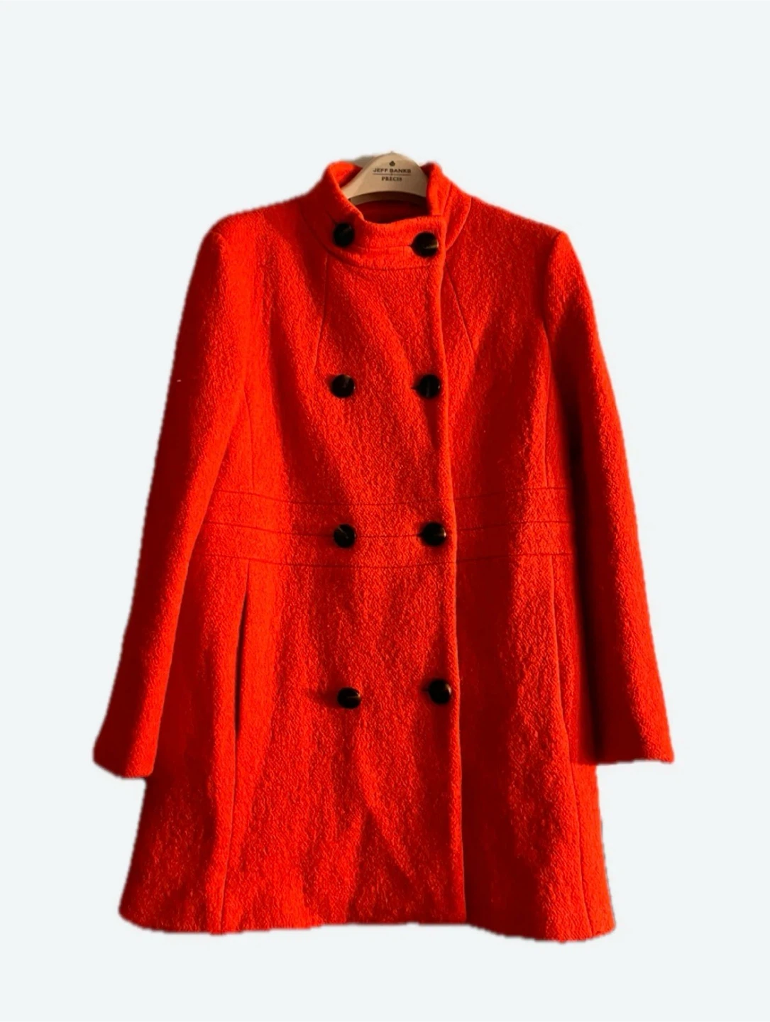 M size Orange Wool Blend Coat