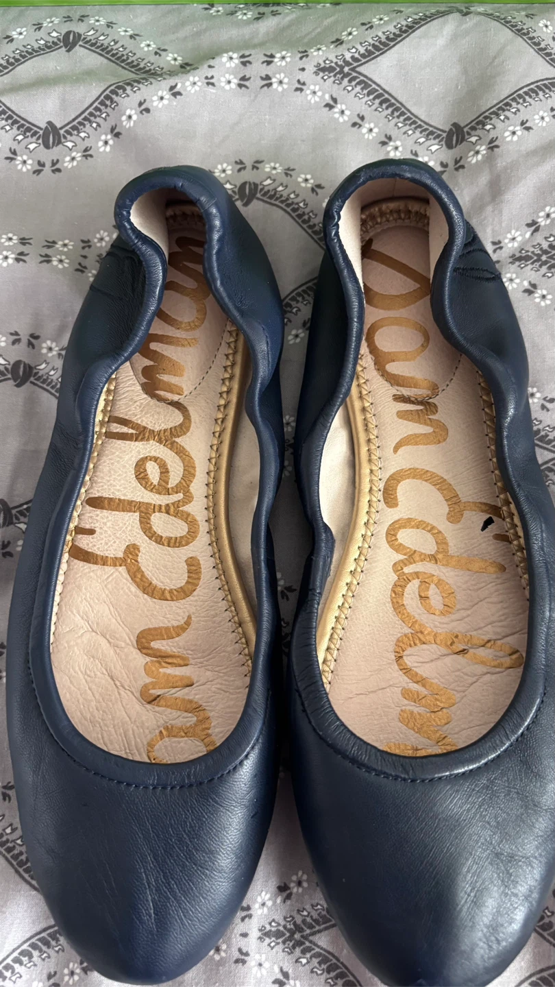 Sam Edelman Navy Leather Flats Size 8 - photo 2