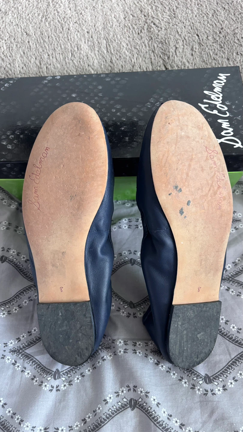 Sam Edelman Navy Leather Flats Size 8 - photo 3