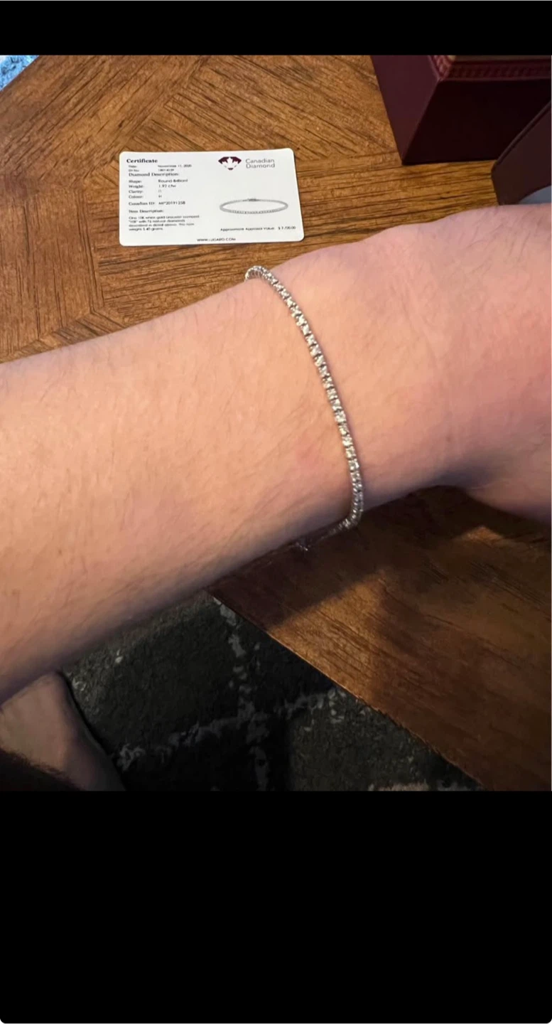 Lugaro 10k White Gold Diamond Tennis Bracelet - photo 2