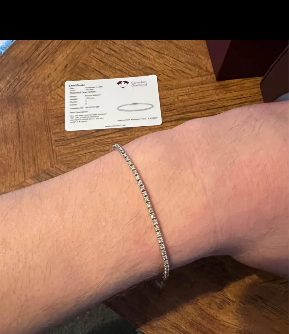 Lugaro 10k White Gold Diamond Tennis Bracelet - photo 3