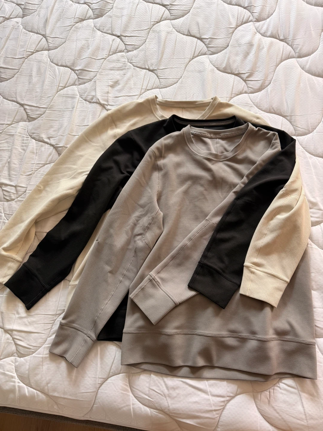 3 Lululemon Waffle Knit Long Sleeve Shirts