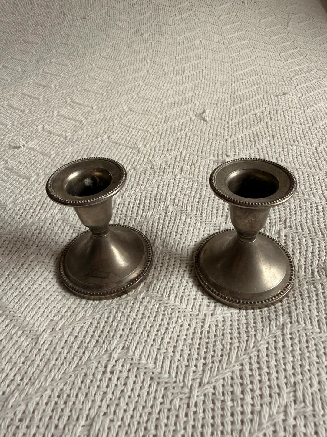 Set of Two Silver Plated Candlestick Holders