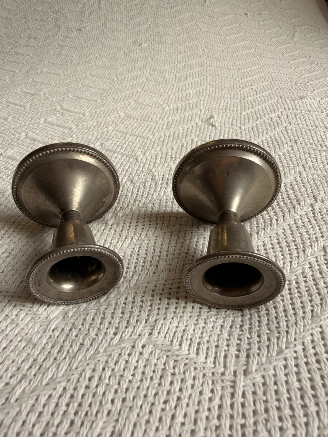 Set of Two Silver Plated Candlestick Holders - photo 3
