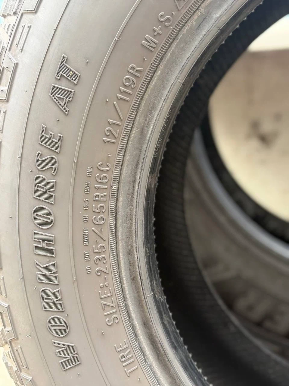 Pair of 2025 235/65R16 Goodyear Wrangler Workhorse winter tires - photo 3