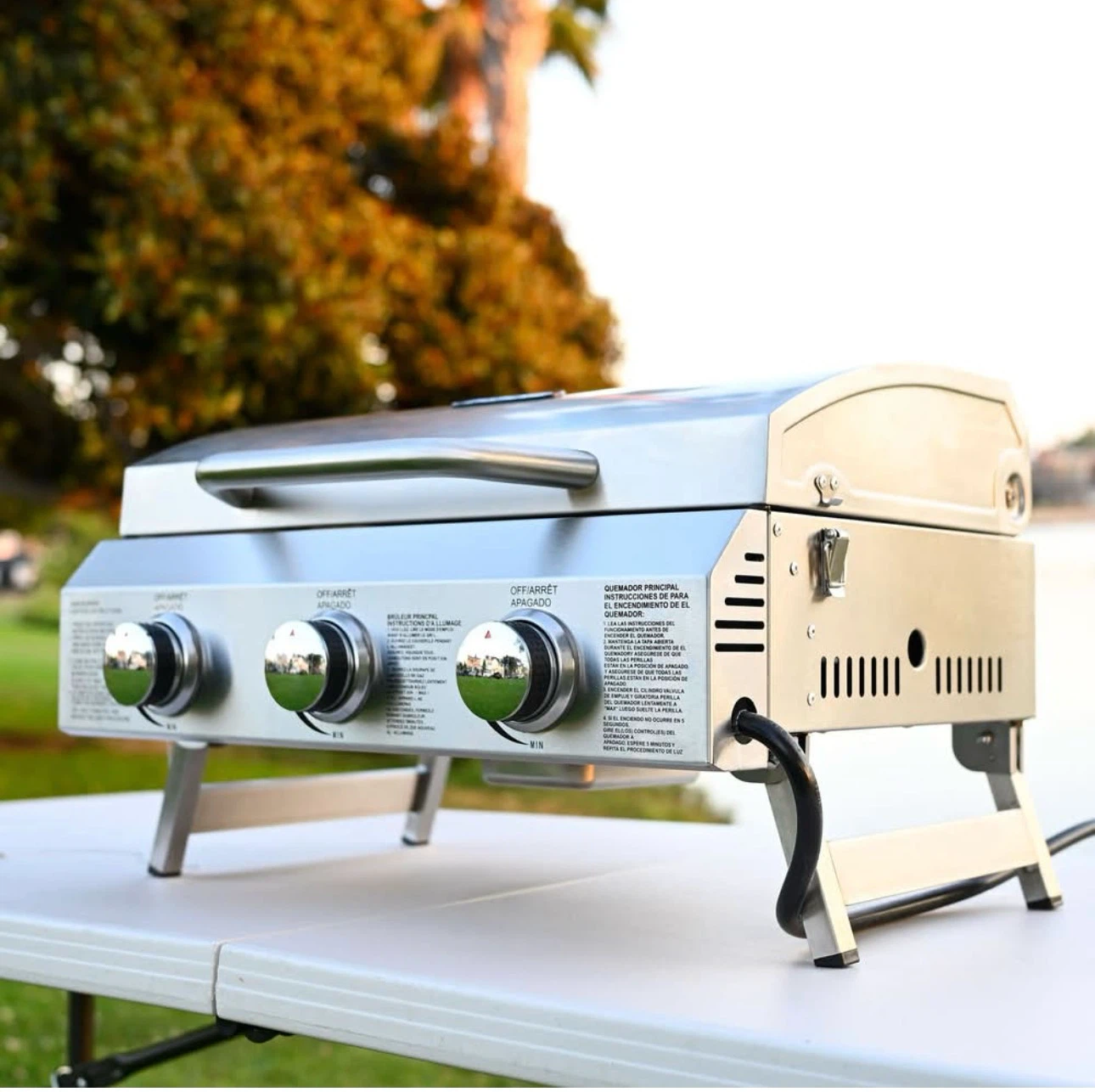 NXR 3-Burner Stainless Steel Portable Propane Grill