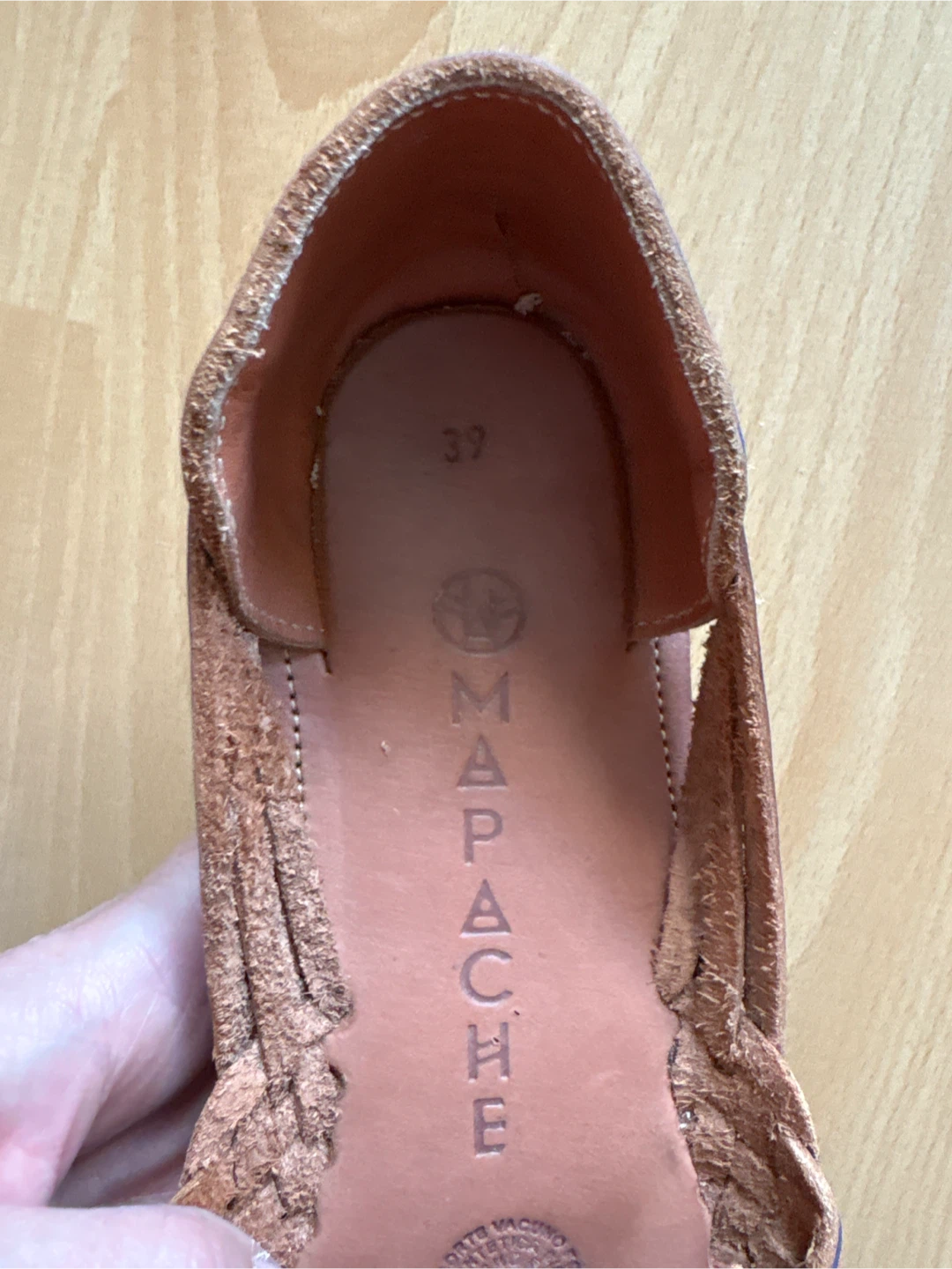 Mapache women leather sandals, metallic blue, size 39 - photo 2
