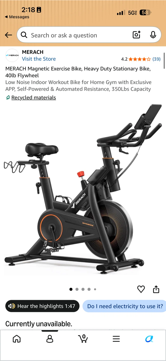 MERACH Magnetic Exercise Bike