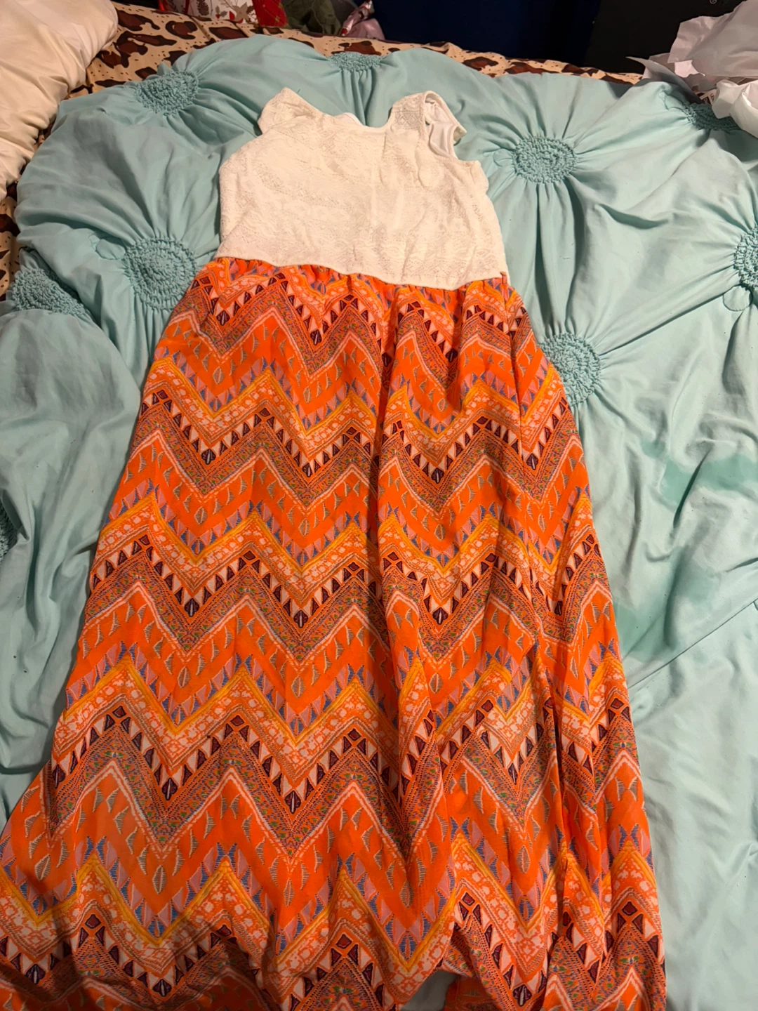 Ardene Orange Chevron Maxi Dress