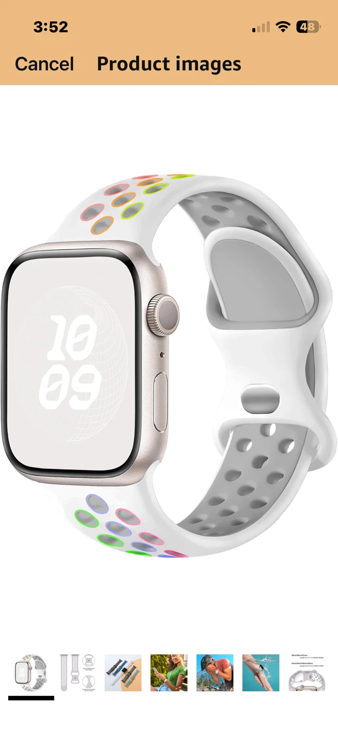 White Rainbow Sport Band for Apple Watch 38/40/41mm - photo 2