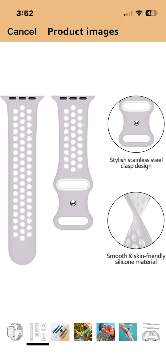 White Rainbow Sport Band for Apple Watch 38/40/41mm - photo 3