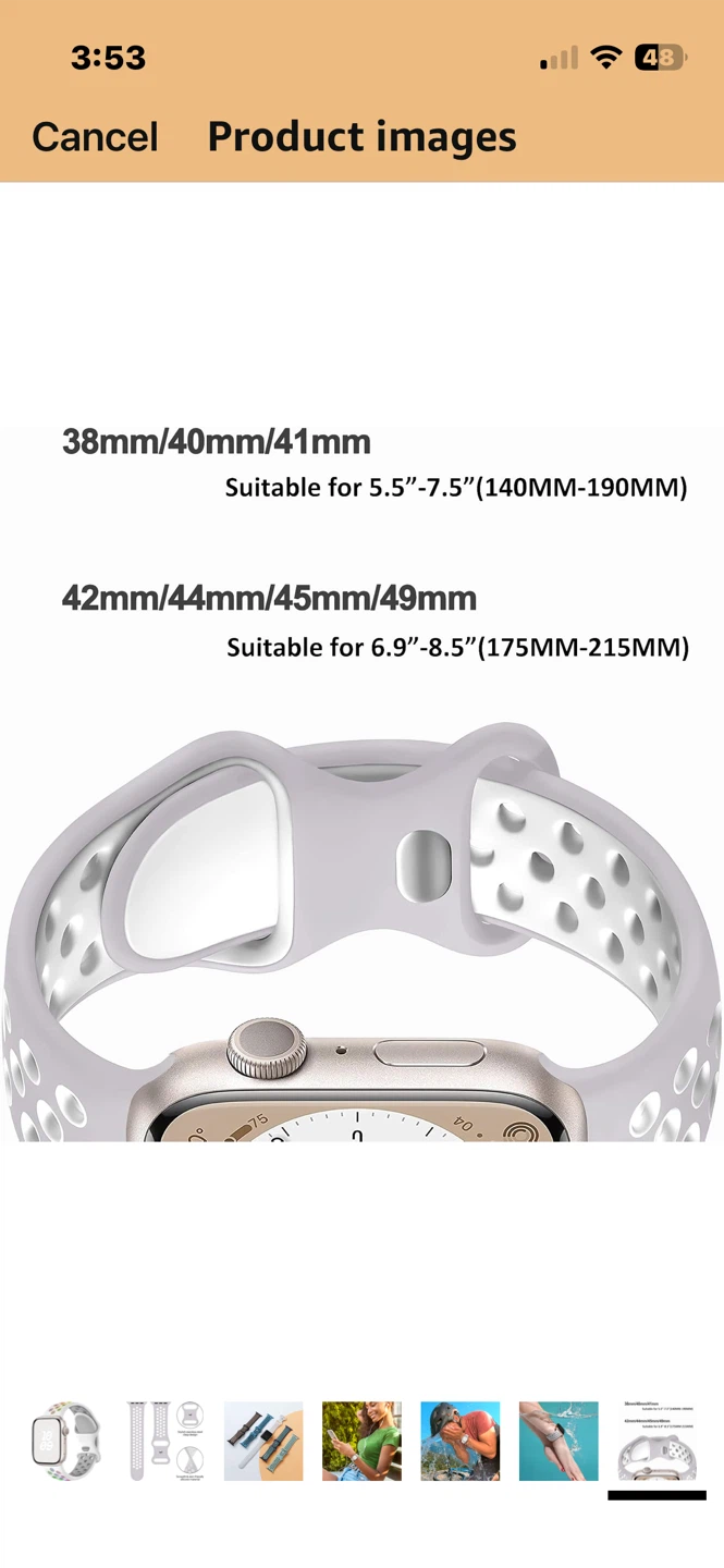 White Rainbow Sport Band for Apple Watch 38/40/41mm - photo 4