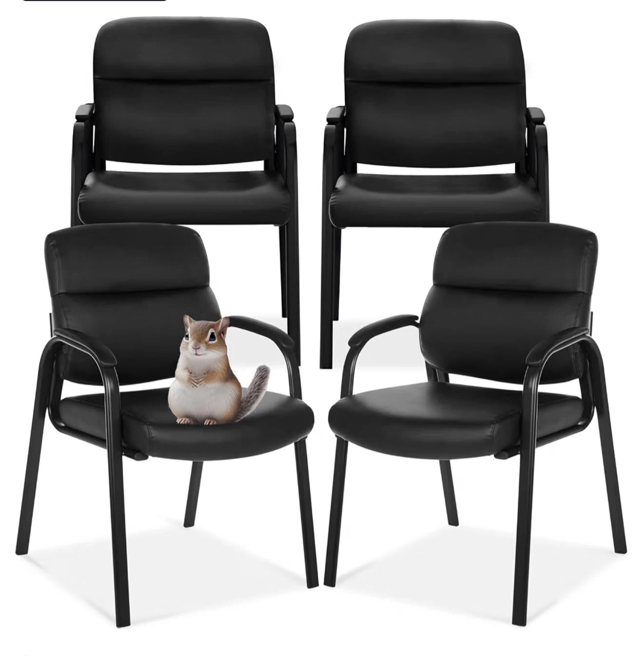 Set of 8 Black Guest Office Chairs