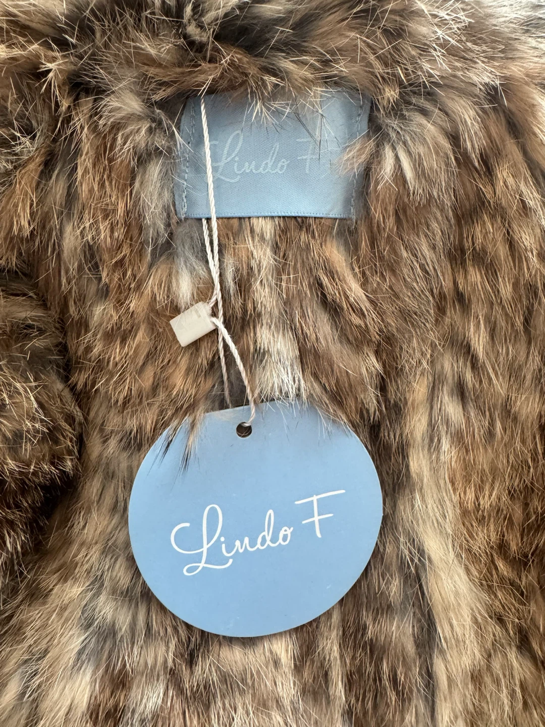🐇 LINDO Rabbit Fur Hooded Vest – Natural Brown/Tan - photo 3