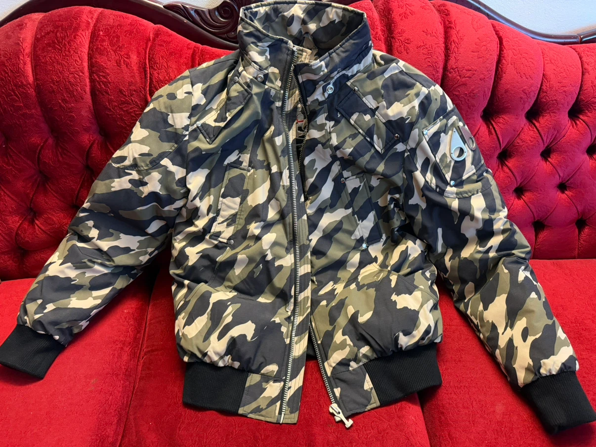 Moose Knuckles Camo Bomber Jacket large