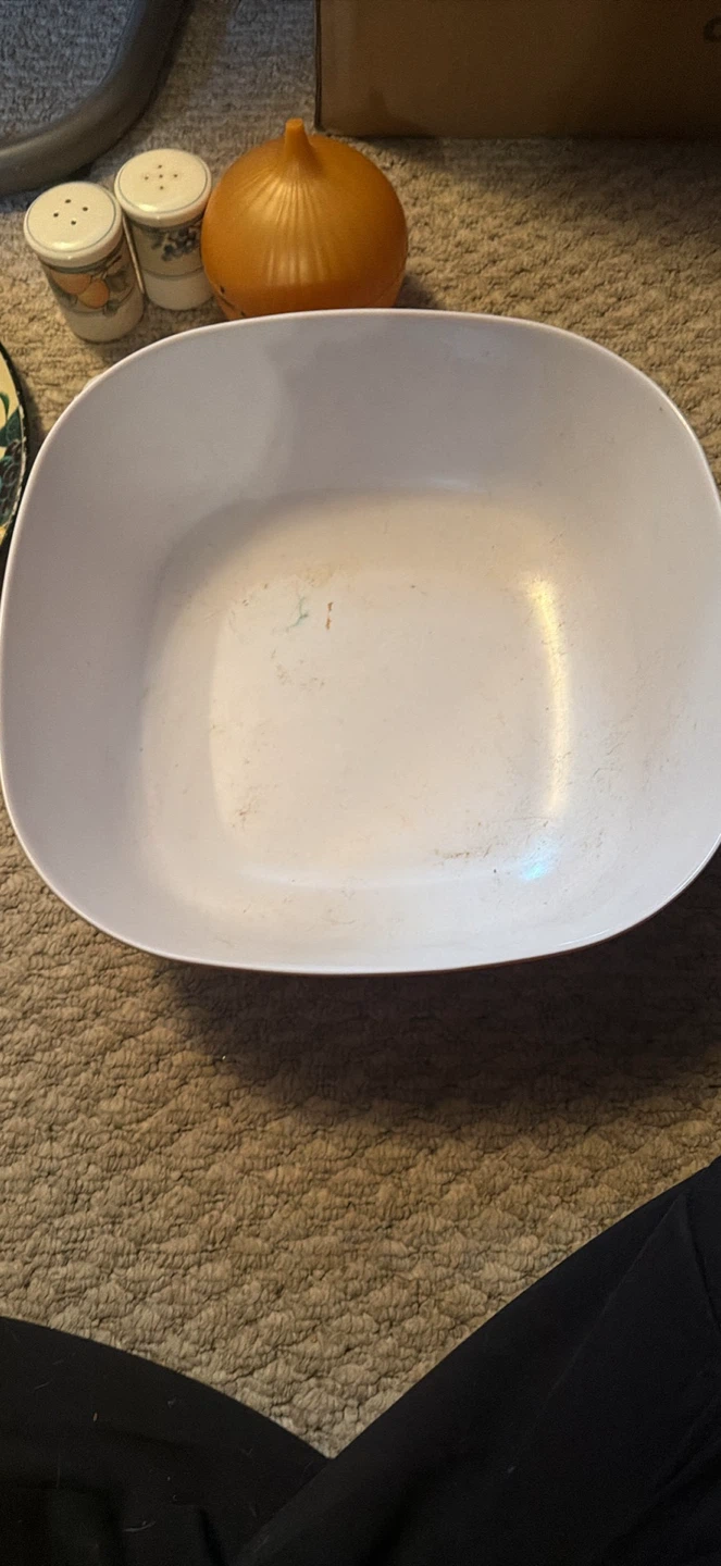 Orange Square Serving Bowl