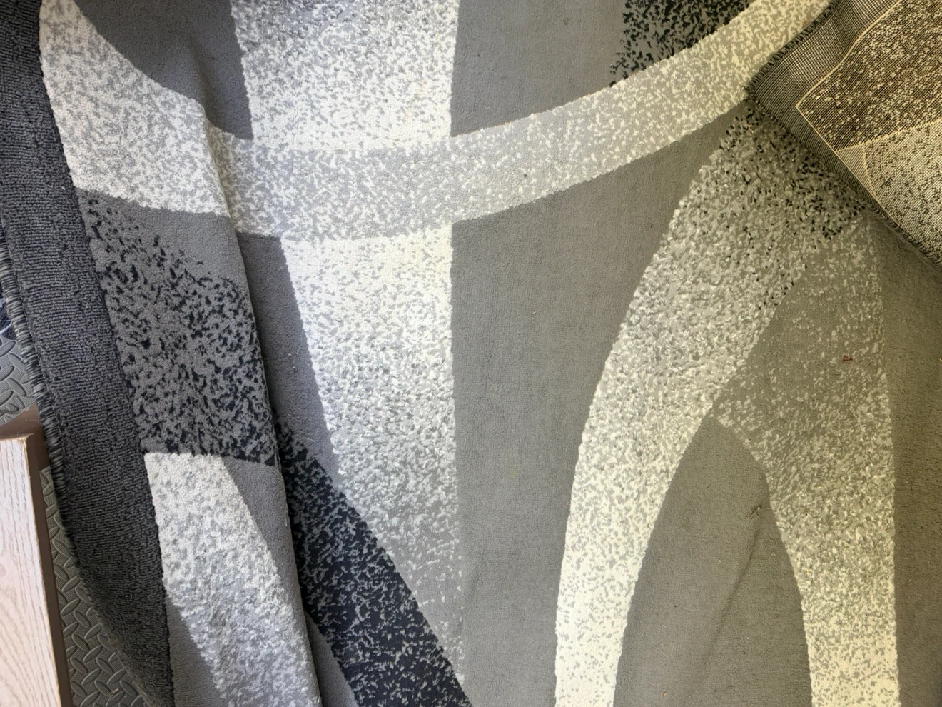 Abstract Grey Geometric Area Rug