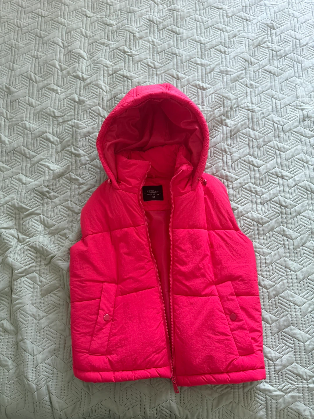 LCW Casual Pink Puffer Vest