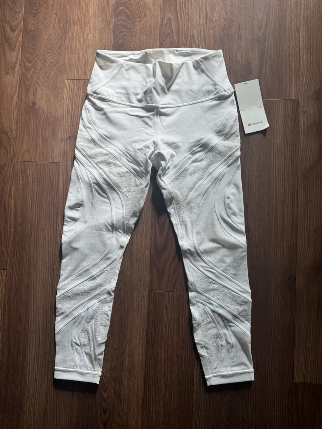 Lululemon White Lace Panel Tights – Size 10 | Retail $128