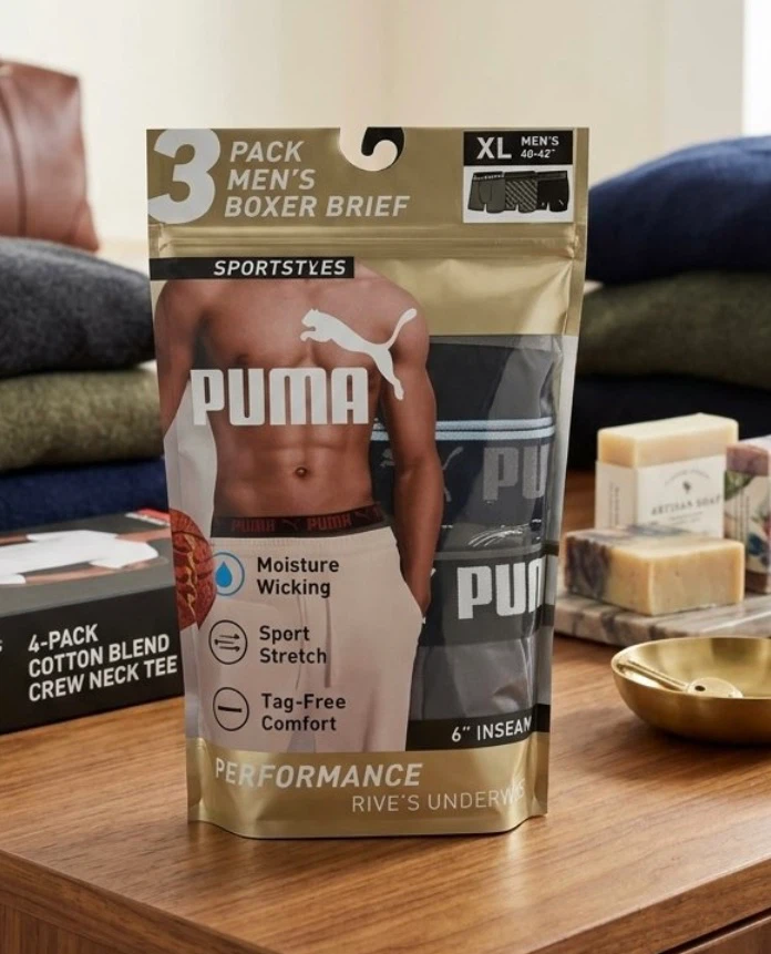 Puma Men's Boxer Briefs 3-Pack - XL