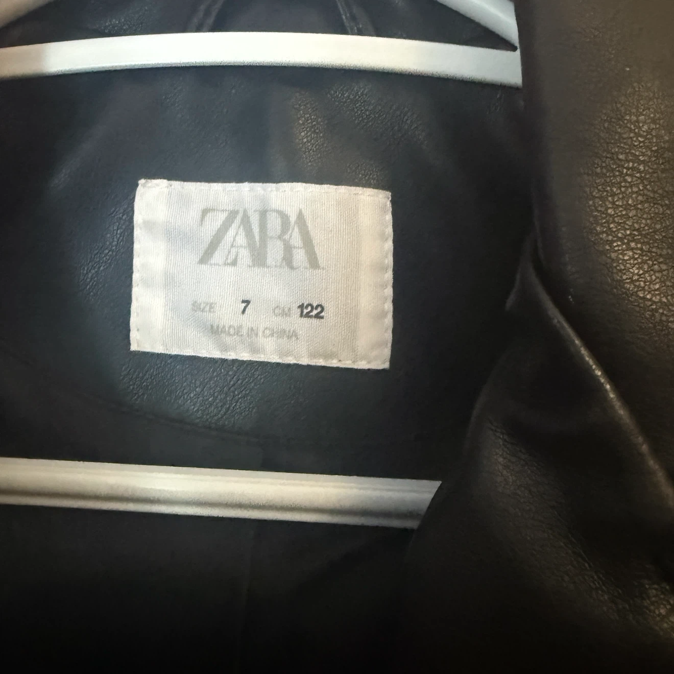 Zara Kids Black Faux Leather Biker Jacket