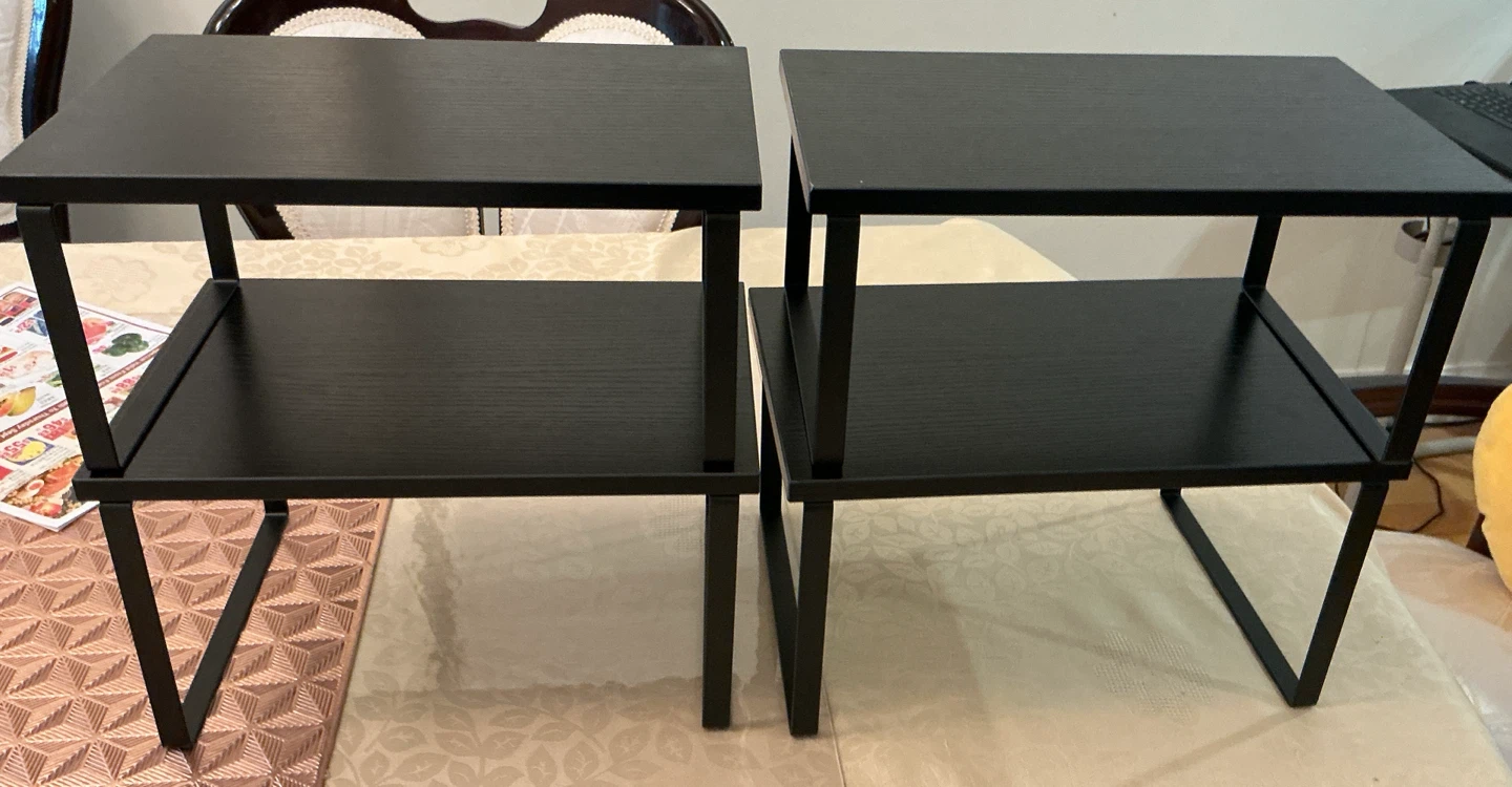 Set of Two Black Counter Shelves