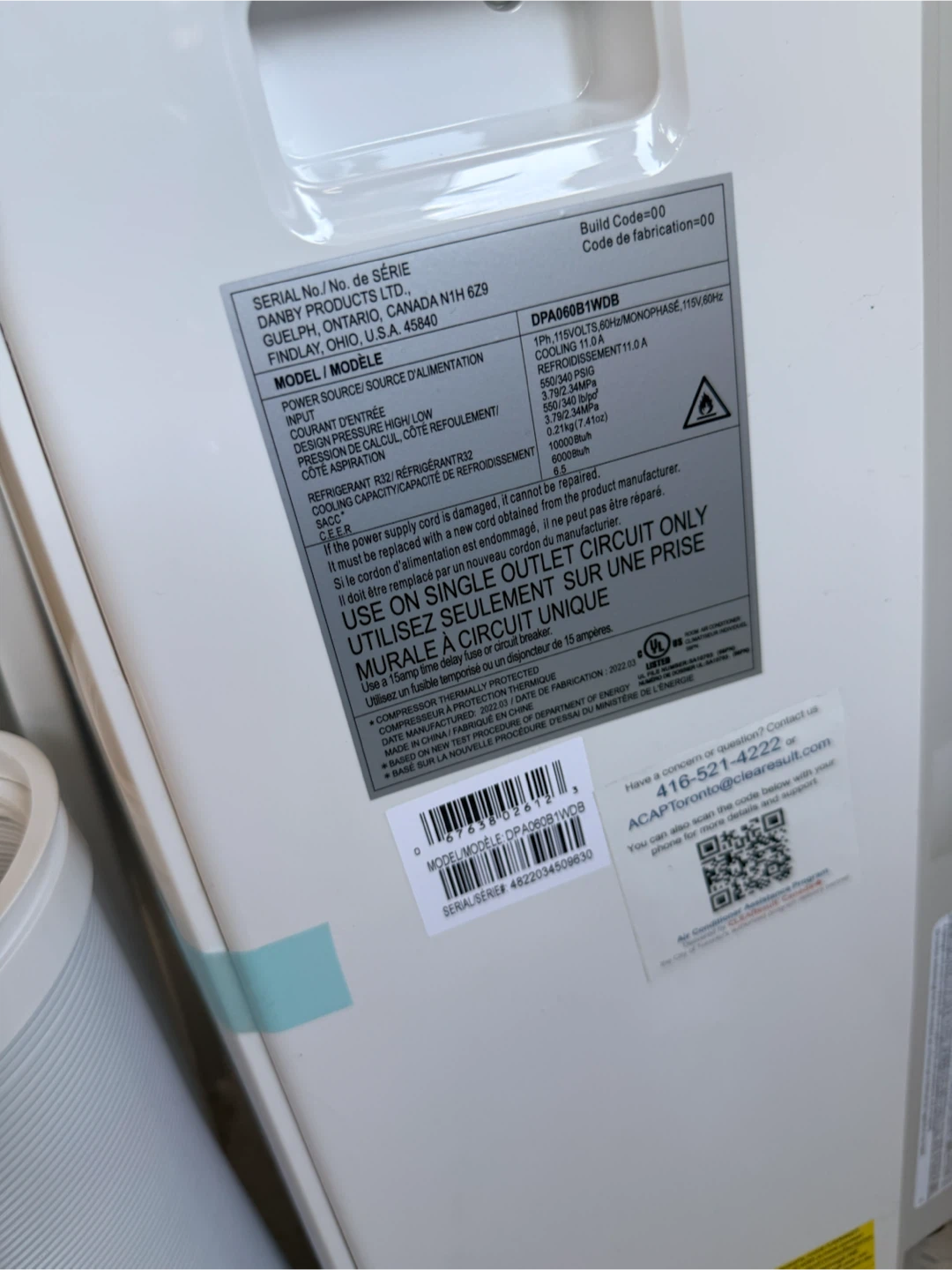 Danby Portable Air Conditioner DPA060B1WDB - photo 2