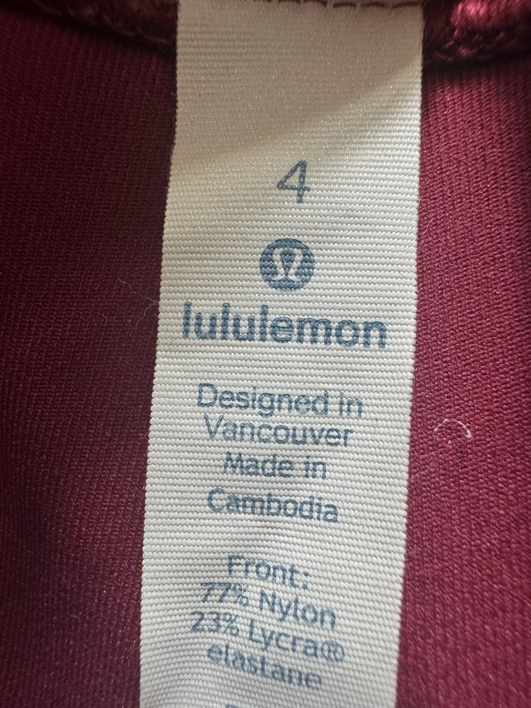 🍷 Lululemon Burgundy High-Waisted Tights – Size 4 / Fits XS–2 - photo 3