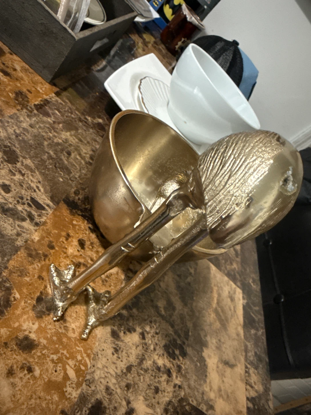 Gold Flamingo Serving Bowl - photo 4