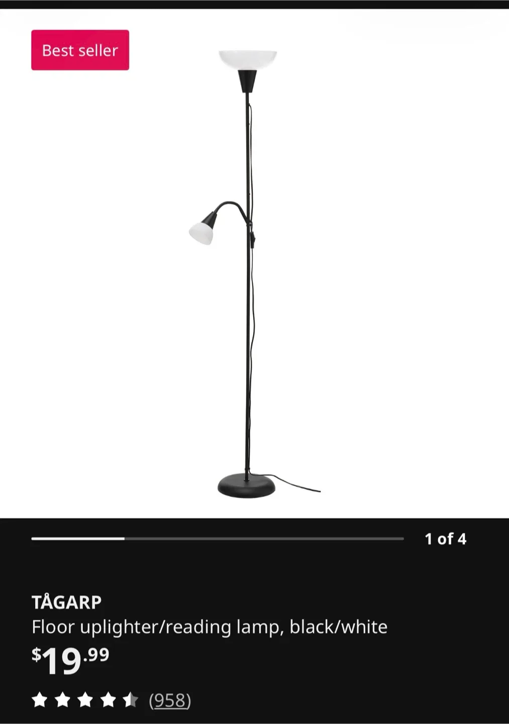 IKEA Floor lamp with adjustable reading light - photo 5