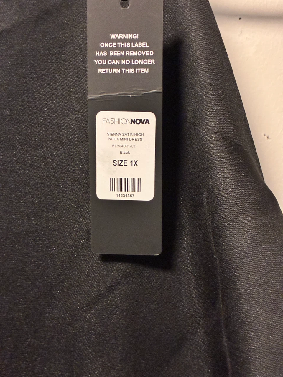 Fashion Nova Sienna Satin Mini Dress Black 1X - photo 4