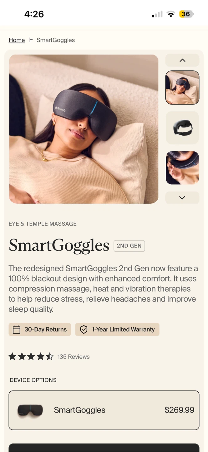 therabody smart goggles - 2nd gen - photo 2