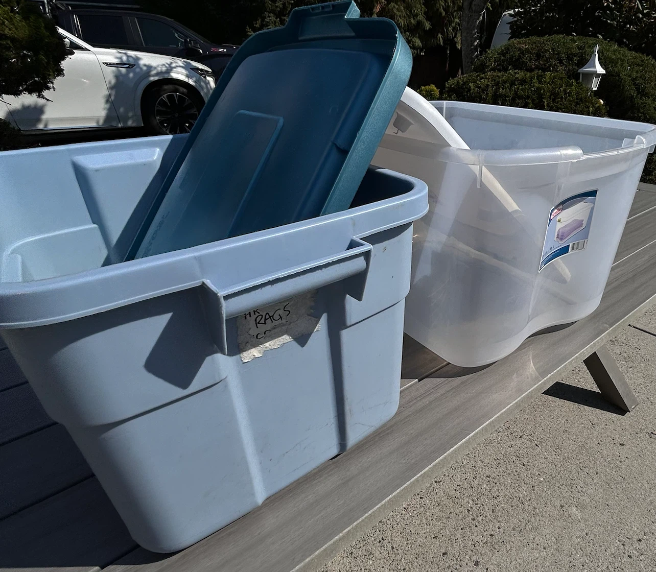 Two Assorted medium Storage Bins